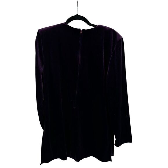 Ladies Vintage 80’s Sunshine Starshine Deep Purple Velour Tunic Top Size 14 - Picture 5 of 13